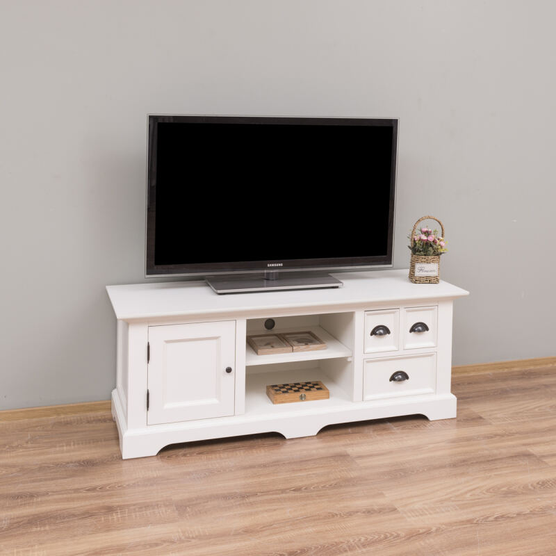 Landhausstil TV-Board altweiß, Holz/MDF