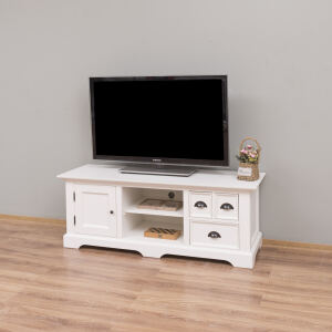 Landhausstil TV-Board altweiß, Holz/MDF