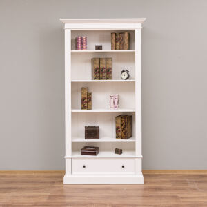 Bücherregal mit Schublade Landhausstil, weiß
