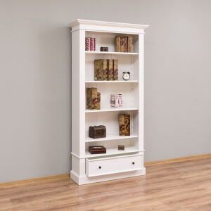 Bücherregal mit Schublade Landhausstil, weiß