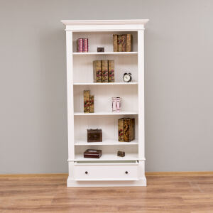 Bücherregal mit Schublade Landhausstil, weiß