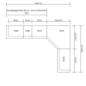 Graue Küche Landhaus L-Form