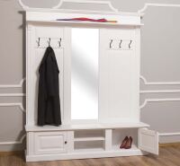 Garderobe mit Spiegel im Landhausstil weiß