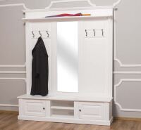 Garderobe mit Spiegel im Landhausstil weiß