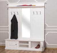 Garderobe mit Spiegel im Landhausstil weiß