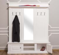 Garderobe mit Spiegel im Landhausstil weiß