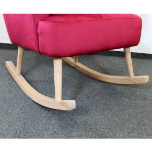 Retro Schaukelsessel Samtoptik Bordeaux