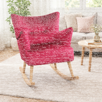 Retro Schaukelsessel Samtoptik Bordeaux