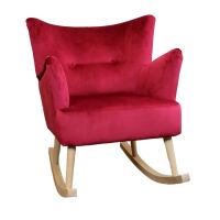 Retro Schaukelsessel Samtoptik Bordeaux