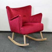Retro Schaukelsessel Samtoptik Bordeaux