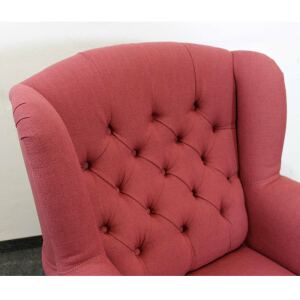 Landhaus Ohrensessel Longchair weinrot