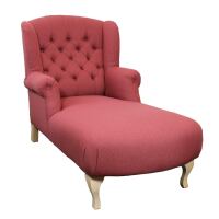 Landhaus Ohrensessel Longchair weinrot