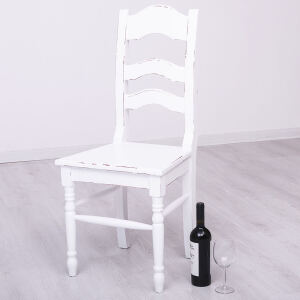Vintage Stuhl Paris bordeaux-weiß Shabby Chic