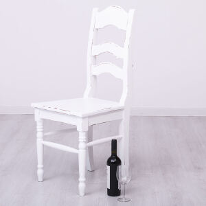 Vintage Stuhl Paris bordeaux-weiß Shabby Chic