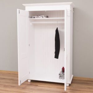 Vintage Kleiderschrank weiß mit viel Stauraum