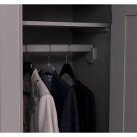Romantischer zweitüriger Kleiderschrank im Landhausstil braungrau