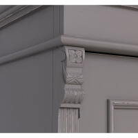 Romantischer zweitüriger Kleiderschrank im Landhausstil braungrau