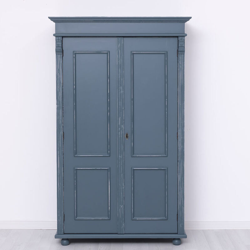 Zweitüriger Kleiderschrank Vintage in nachtblau