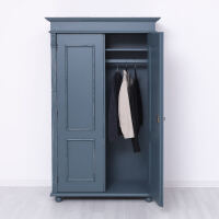 Zweitüriger Kleiderschrank Vintage in nachtblau