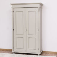 Massiver Kleiderschrank Vintage in steingrau