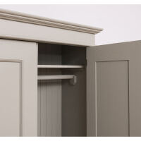 Massiver Kleiderschrank Vintage in steingrau