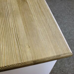 Apothekerkommode Landhausstil, cremeweiß mit gebürsteter Platte