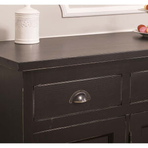 Landhausstil Anrichte 4-türig Schwarz Shabby