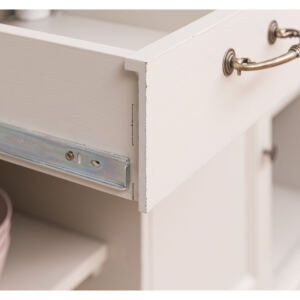 Buffetkommode Shabby, dunkelbraun, cremegrau Massivholz