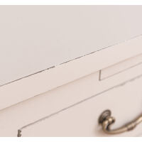 Buffetkommode Shabby, dunkelbraun, cremegrau Massivholz
