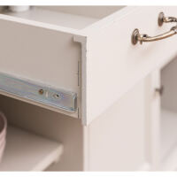 Buffetkommode Shabby, dunkelbraun, cremegrau Massivholz
