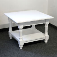 Weißer Landhausstil Couchtisch, 60 x 60 cm