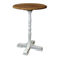 Runder Stehtisch/Bartisch Massivholz Shabby Chic, Eichenplatte