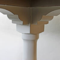 Runder Stehtisch/Bartisch Massivholz Shabby Chic, Eichenplatte