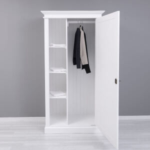 Weißer Kleiderschrank aus Massivholz