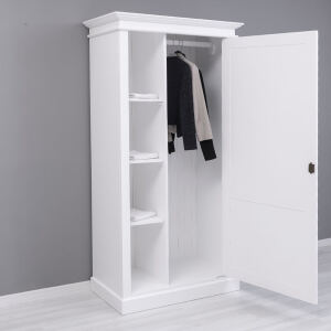 Weißer Kleiderschrank aus Massivholz
