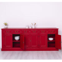 Rotes Landhausstil Sideboard, Shabby Chic