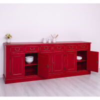 Rotes Landhausstil Sideboard, Shabby Chic