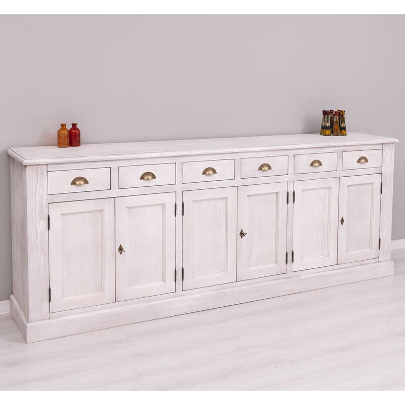 Landhausstil Sideboard Landhausstil, weißgrau-braun