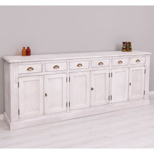 Landhausstil Sideboard Landhausstil, weißgrau-braun