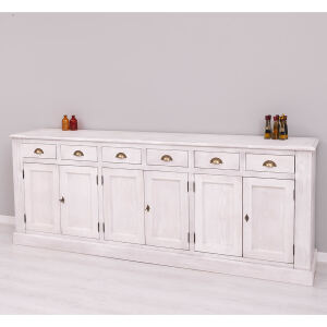 Landhausstil Sideboard Landhausstil, weißgrau-braun