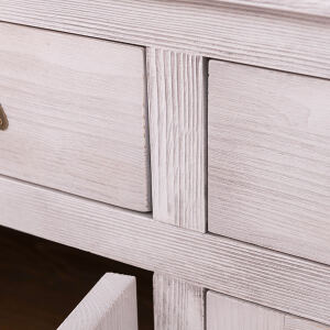 Landhausstil Sideboard Landhausstil, weißgrau-braun