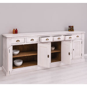 Landhausstil Sideboard Landhausstil, weißgrau-braun