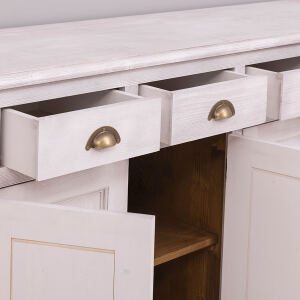 Landhausstil Sideboard Landhausstil, weißgrau-braun