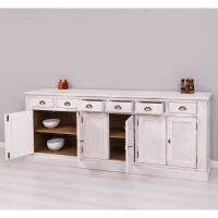 Landhausstil Sideboard Landhausstil, weißgrau-braun