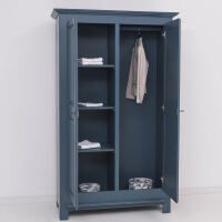 Massiver Landhausstil Kleiderschrank nachtblau
