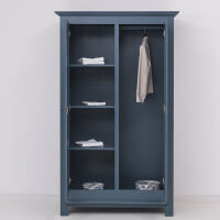 Massiver Landhausstil Kleiderschrank nachtblau