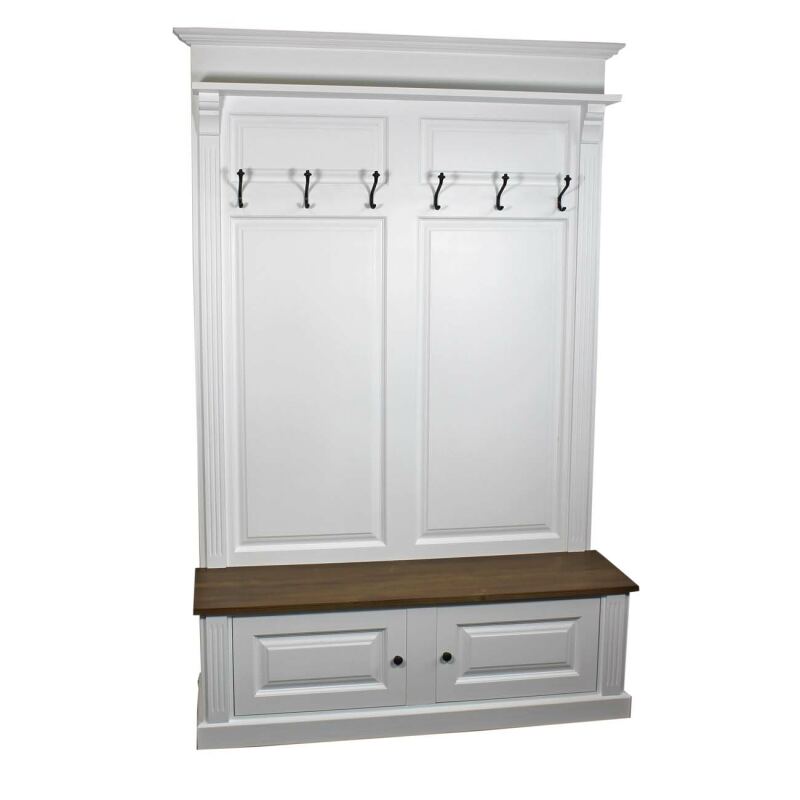 Große Landhaustil Garderobe weiß-braun