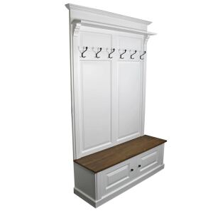 Große Landhaustil Garderobe weiß-braun