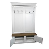 Große Landhaustil Garderobe weiß-braun