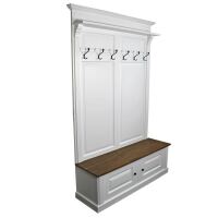 Große Landhaustil Garderobe weiß-braun